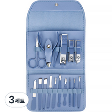 지앤와이 네일케어 손톱깎이 16종 세트, 3세트, 블루