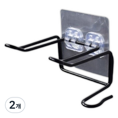 Alpha Commerce 免鑽孔簡約吹風機支架, 黑色, 2個