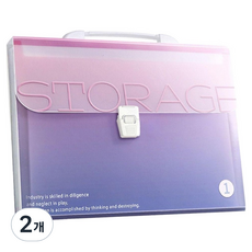 아트조이 버클 아코디언 13칸 그라데이션 파일 폴더, 핑크, 2개