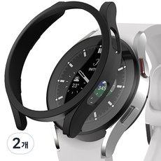 신지모루 풀커버 일체형 하드커버 스마트워치 케이스, 블랙, 2개