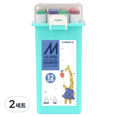 시나아트 슈퍼 워셔블 트윈 마카 세트, 2세트, 12색