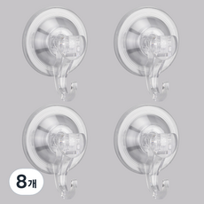 comet 強力吸附式壁掛掛鉤, 8個, 透明色