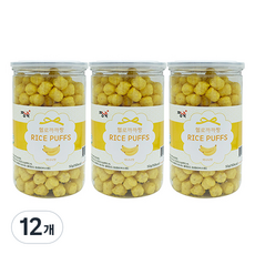 짱죽 헬로 까까짱 라이스 퍼프 아기 과자, 바나나, 12개, 50g