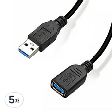 퀄리티어슈런스 고급형 USB 3.0 연장 케이블 블랙, 5개, 2m