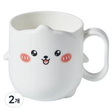Aura Pam 輕便攜帶式角色漱口杯 兔子, 白色, 2個