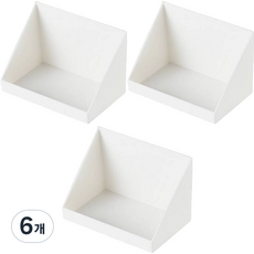 The 해피앤 부착식 카운터 보드형 미니 수납박스, 흰색, 6개