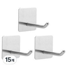 World Clean 不鏽鋼掛鉤工具架 LV 長款 6cm, 銀色, 15個