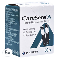 케어센스 A 혈당측정 검사지, 5개, 50개입