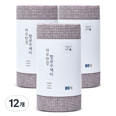 데일리워터 일회용 수세미, 그레이 브라운, 80개입, 12개