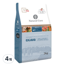 네츄럴코어 전연령 강아지 에코플러스 건식사료, 닭, 2kg, 4개