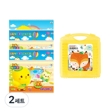 黃色小雞素描本 5入 + Monami MoniZoo 提袋蠟筆 24色 文具組, 隨機出貨(素描本), 中性(蠟筆), 2套