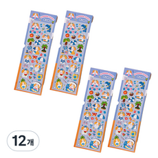 솔룸 다꾸 큐티 애니멀 캐릭터 스티커, 썸머도그, 12개