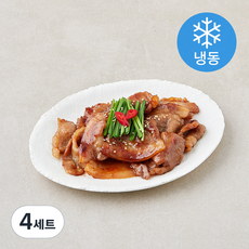 롯데 국내산 부추를 넣은 양념 한입 간장 삼겹살 400g + 부추 50g 세트 (냉동), 4세트