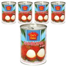 쉐프의초이스푸드 람부탄 과일 통조림, 565g, 5개