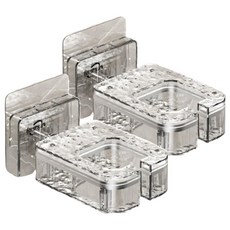 iSFun 輕奢冰川 浴室收納免打孔吹風機支架, 2個, 透明色