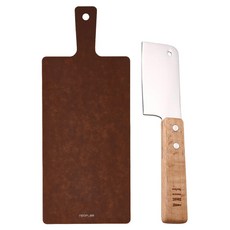 NEOFLAM 台灣原廠公司貨 ROCCA系列 天然木纖維手柄砧板+ 奶酪刀, 原木色, 1組