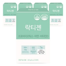 락티젠 프로바이오틱스 아연 비타민D 유산균 30p, 60g, 5개