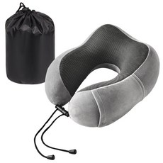 URBAN CAR 車用U型記憶棉頸枕 頸部靠墊, 灰色, 1個