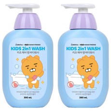베비언스 리틀카카오프렌즈 키즈 헤어 앤 바디워시 블루, 390ml, 2개