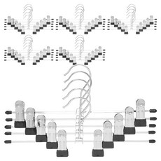코멧 홈 논슬립 코팅 회전형 치마바지걸이, 블랙, 40개
