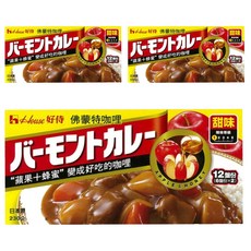 House 好侍 佛蒙特咖哩塊, 蘋果蜂蜜風味, 甜味咖哩, 230g, 12 份, 3盒