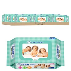 拭拭樂 嬰兒柔濕巾, 15cmx20cm, 25枚入, 超厚超柔, 觸感舒適, 不含酒精, 不含香料, 低刺激性, 135g, 1包, 9包