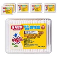 菲力家族 螺旋彩妝棉花棒, 200支, 6盒