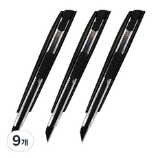탐사 소형 메탈 바디 정밀 커터칼 페이퍼커팅 아트 9mm, 검정 + 그레이톤, 9개