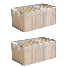 折疊鋼架收納盒, 透明, 6個