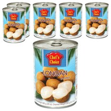 쉐프의초이스푸드 롱간 과일통조림, 565g, 6개