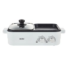 ikiiki 伊崎 煮烤幸福料理鍋 1300W大火力 2WAY火鍋/烤盤, IK-MC3407