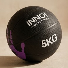 이노이 메디신볼 미끄럼방지 헬스 웨이트볼, 블랙, 5kg, 1개