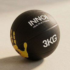 이노이 메디신볼 미끄럼방지 헬스 웨이트볼, 블랙, 3kg, 1개