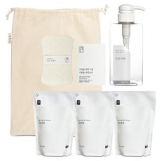 Saengong 生活工作所 廚房清潔劑葡萄柚450ml x 3p + PCR容器500ml +棉袋套組, 1套