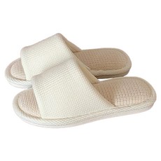 沐慕家居 華夫格透氣室內拖鞋，40-41，奶白，1雙, 250~255mm