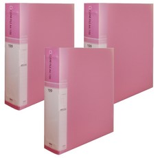 MiDAS HYUNPOONG 透明文件夾 索引 A4 100頁, 粉紅色, 3個