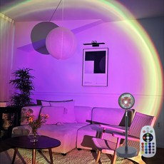 Shinelam 日落LED臥室檯燈晚霞夕陽室內照明氣氛燈禮物包裝, 黑色