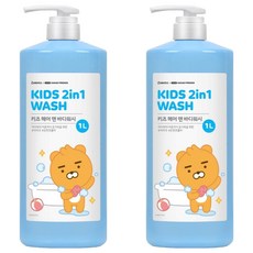 베비언스 카카오 리틀프렌즈 키즈 헤어 앤 바디워시 대용량, 1L, 2개