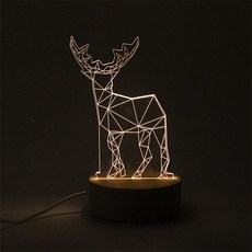 빛조절 USB LED 아크릴 사슴 무드등, 혼합색상