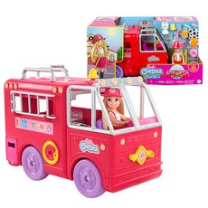 Barbie 消防車造型芭比娃娃配件組, 混合顏色