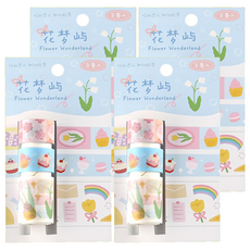 德德小品集 白日夢想家紙膠帶 15mm x 2m 2卷 + 30mm x 2m 1卷, 花夢嶼72722, 4個