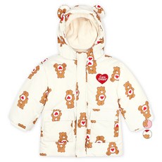 Care Bears 童款溫柔小熊印花熊耳連帽防潑水滑雪外套
