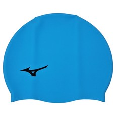 美津濃mizuno swim 矽膠泳帽 天藍黑 n2jwb91400-24，舒適貼合，有效保護頭髮, 1個, F