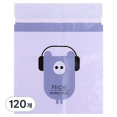 Woni's 黏貼式多用途垃圾袋 紫色, 120個, 1L