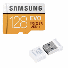 SAMSUNG 三星 microSD記憶卡 MB-MP128GA+USB讀卡器, 128GB