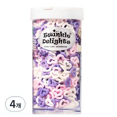 퀄리티스프링클 퍼플 화이트 핑크 엔젤 하트 스프링클, 50g, 4개
