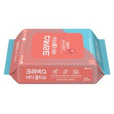 크리넥스 바디 물티슈 리필형 랜덤 발송, 20매입, 1개