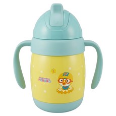 LiLFANT 小企鵝波露露316不鏽鋼吸管學習水壺, 250ml, 1個