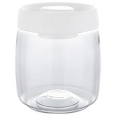 豪割達人 真空保鮮玻璃按壓式免工具密封罐 白色圓形款, 1個, 800ml