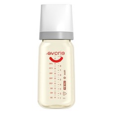 evorie 愛得利 PPSU寬口徑奶瓶 300mL 適用於6個月以上, 白色 + 透明, 1個